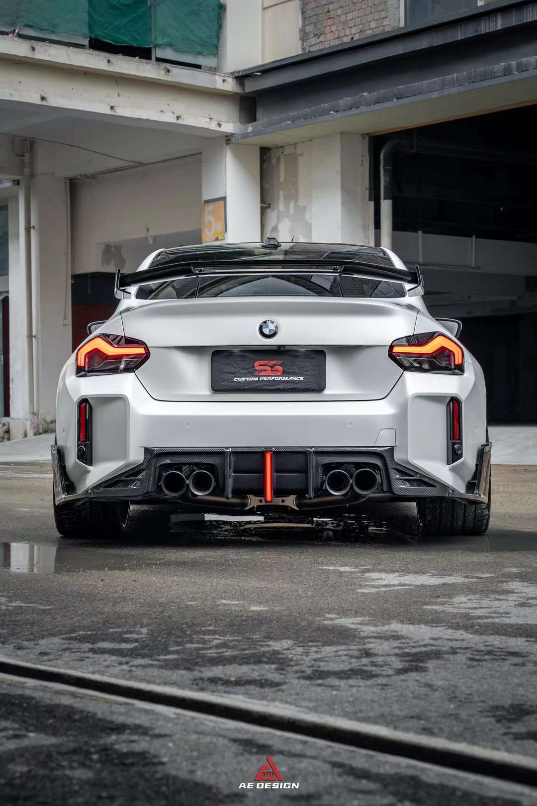 AERO DESIGN - BMW M2 G87 DRY CARBON FIBRE LED REAR DIFFUSER - Aero Carbon UK