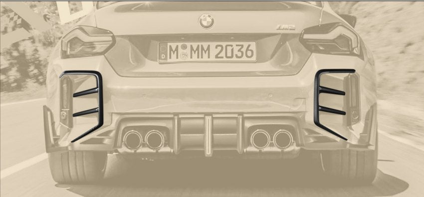 AERO DESIGN - BMW M2 G87 DRY CARBON FIBRE REAR CANARDS - Aero Carbon UK