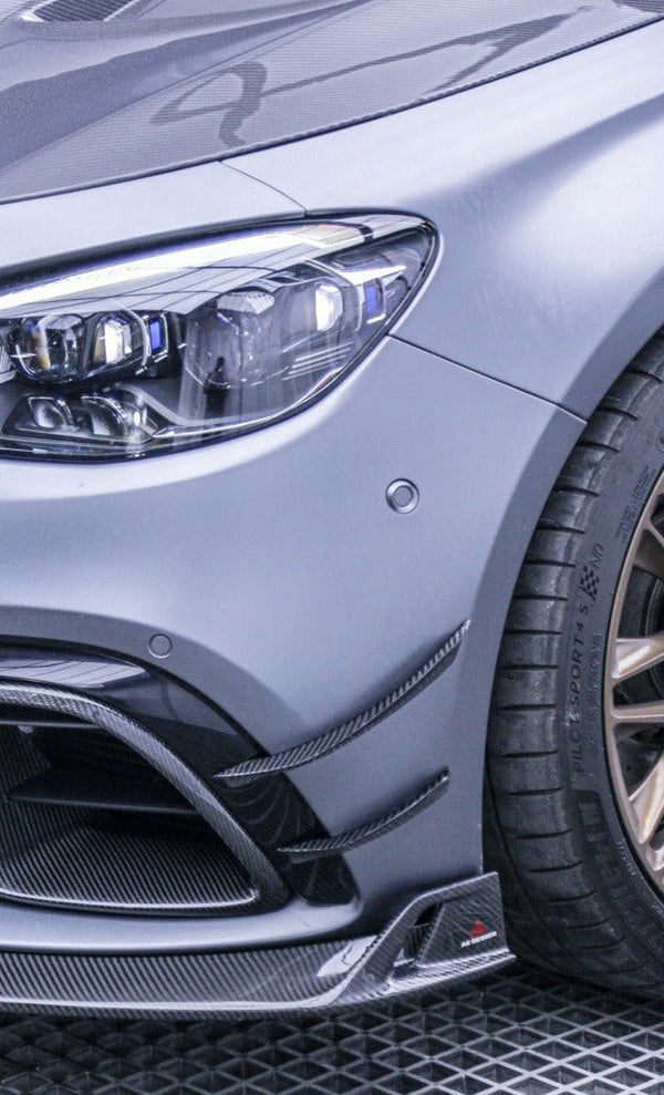 AE DESIGN - MERCEDES E63 W213 CARBON FIBRE FRONT BUMPER CANARDS