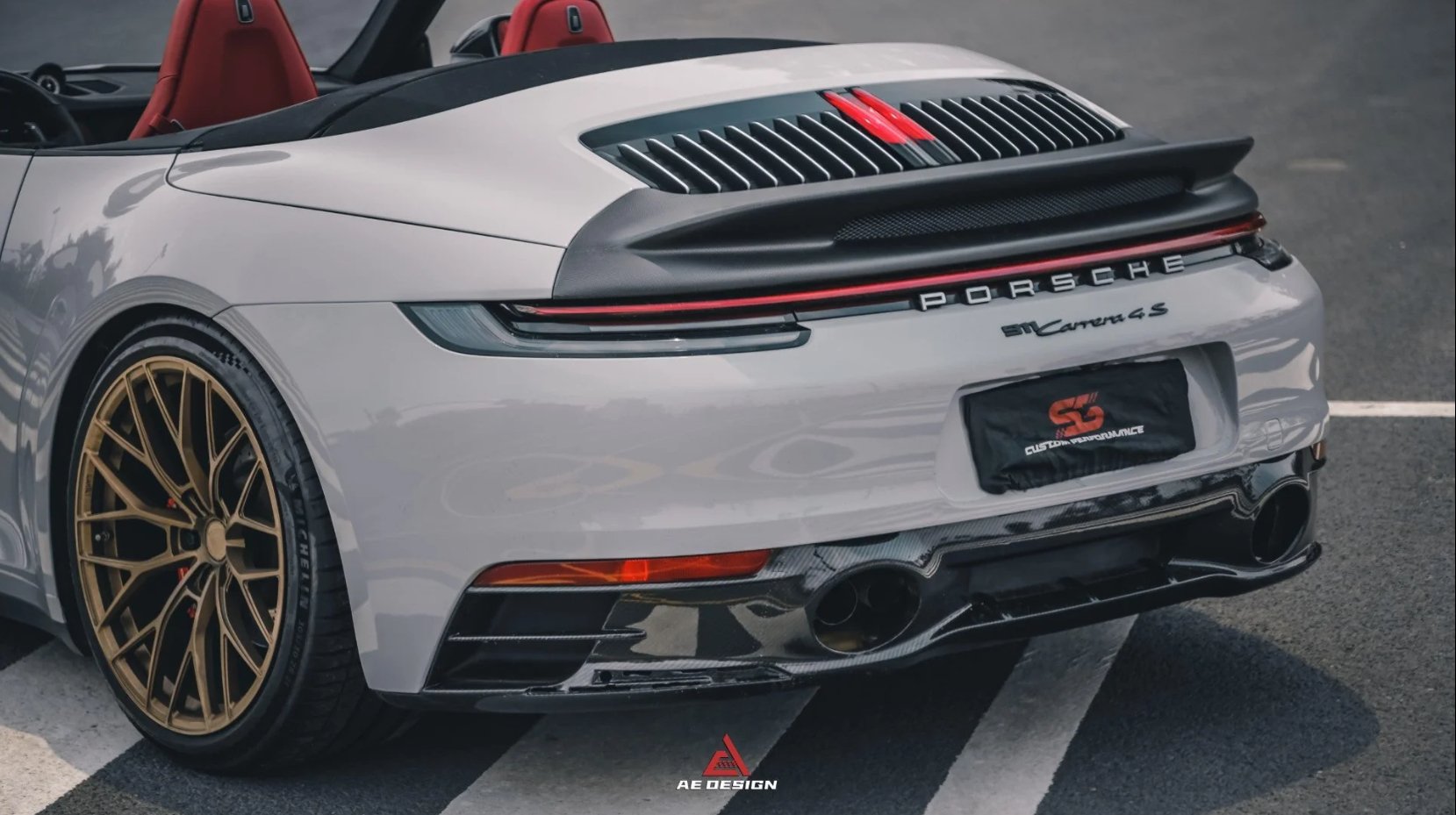 AERO DESIGN - PORSCHE 992 CONVERTIBLE CARRERA 4 / S / 4S CARBON FIBRE DUCKTAIL SPOILER - Aero Carbon UK