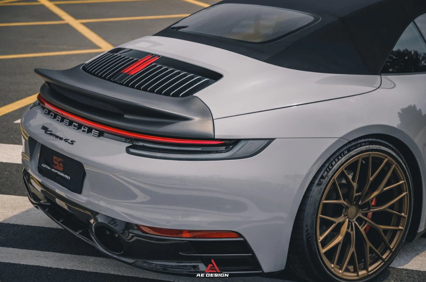 AERO DESIGN - PORSCHE 992 CONVERTIBLE CARRERA 4 / S / 4S CARBON FIBRE DUCKTAIL SPOILER - Aero Carbon UK