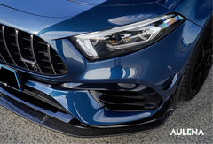 AULENA - MERCEDES BENZ A CLASS W177 A35 / A45 DRY CARBON FIBRE FRONT LIP SPLITTER - Aero Carbon UK