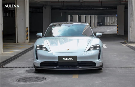 AULENA - PORSCHE TAYCAN DRY CARBON FRONT LIP - Aero Carbon UK