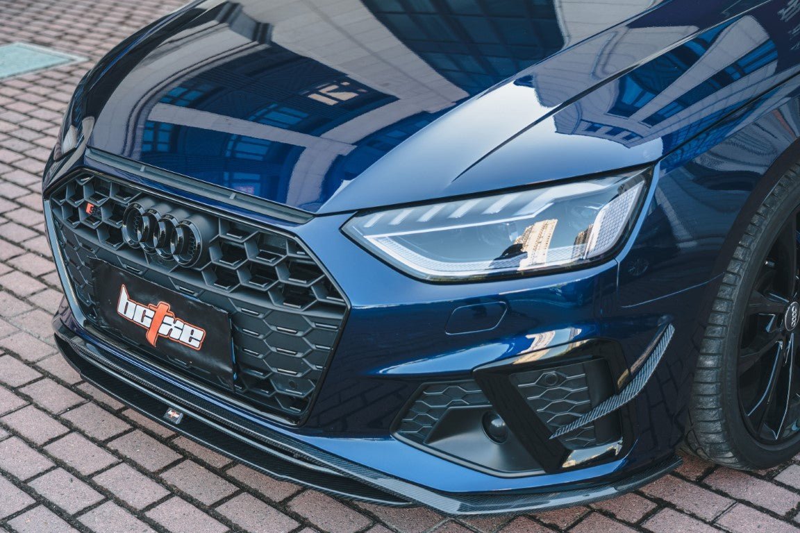 BCTXE - AUDI A4 S LINE / S4 B9.5 CARBON FIBRE FRONT BUMPER CANARDS - Aero Carbon UK