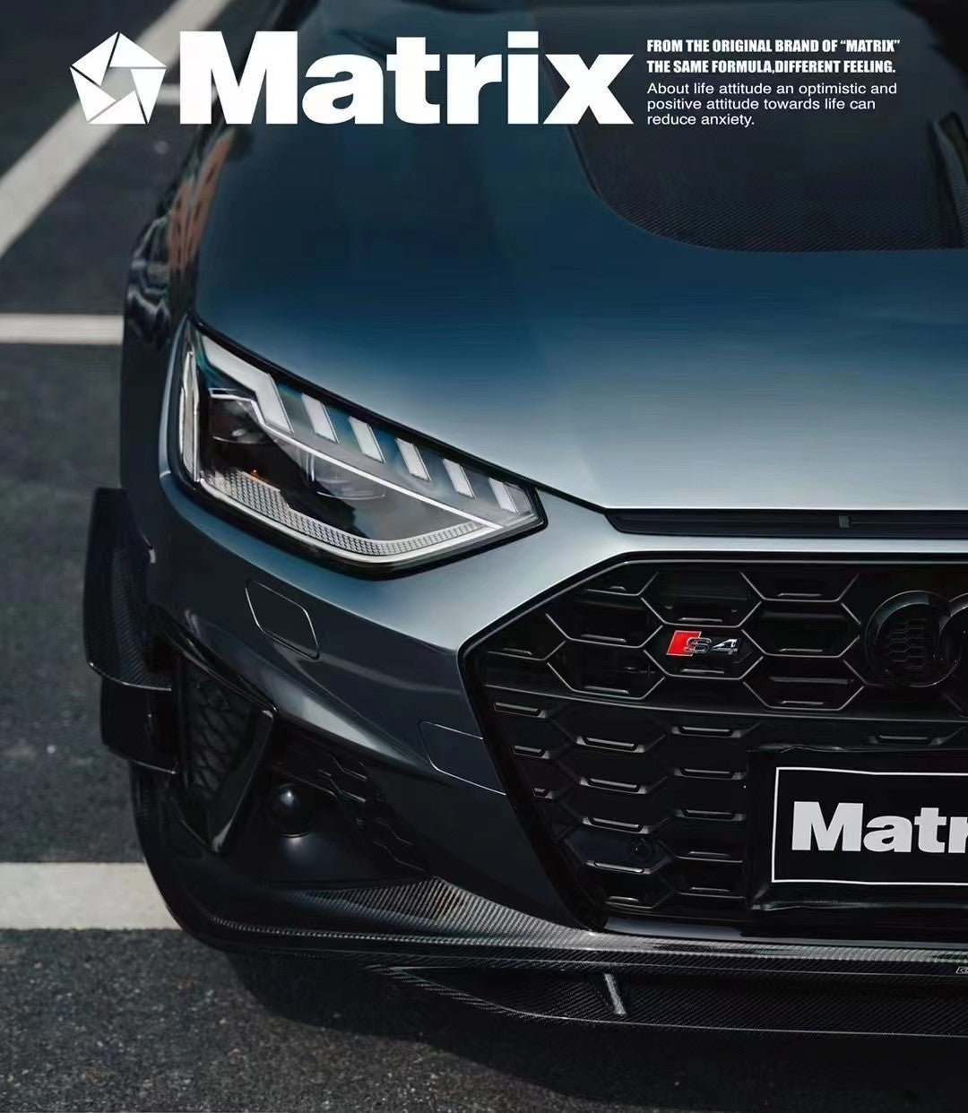 CMST - AUDI A4 S LINE / S4 B9.5 CARBON FIBRE FRONT BUMPER CANARDS - Aero Carbon UK