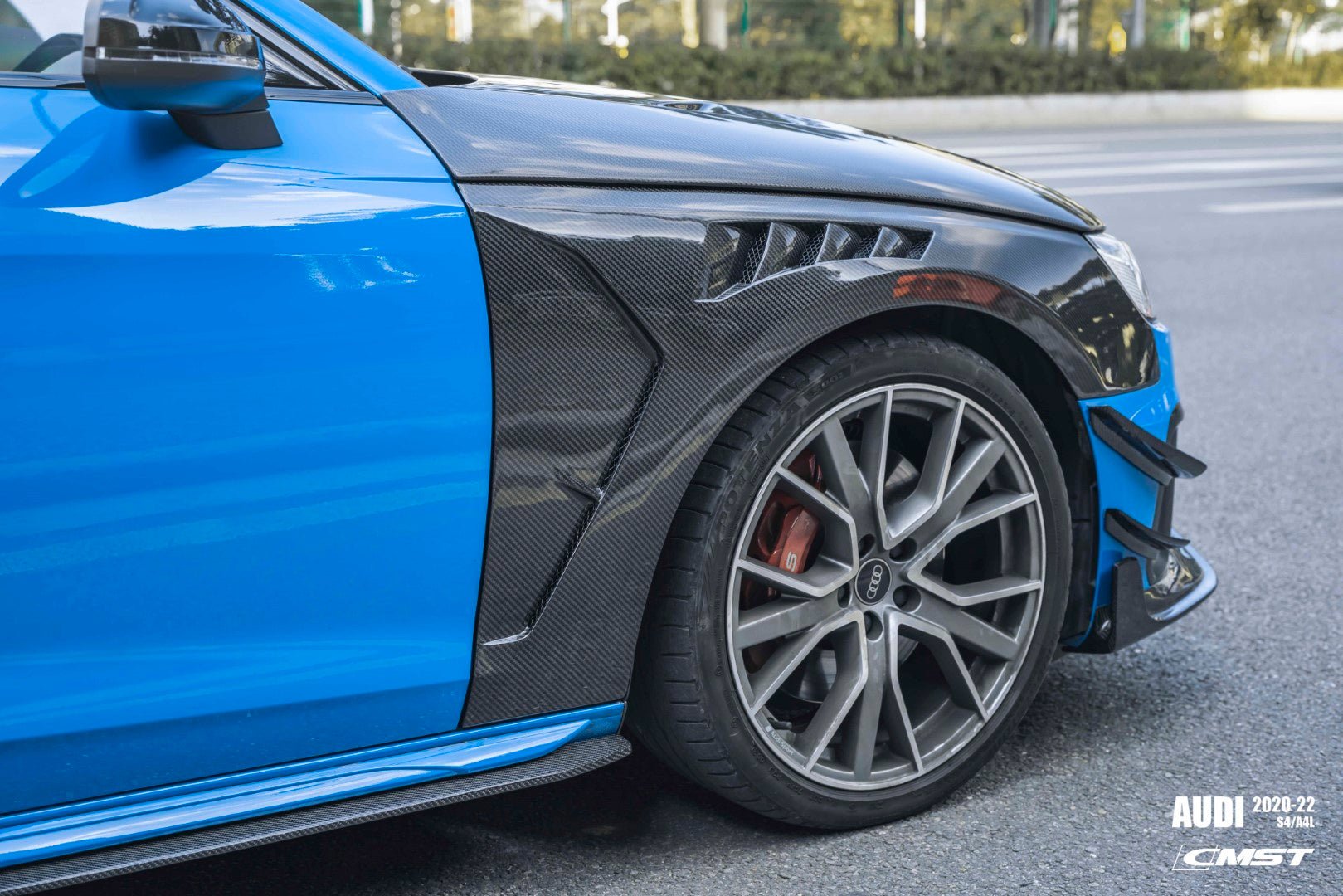 CMST - AUDI A4 S LINE / S4 B9.5 CARBON FIBRE FRONT BUMPER CANARDS - Aero Carbon UK