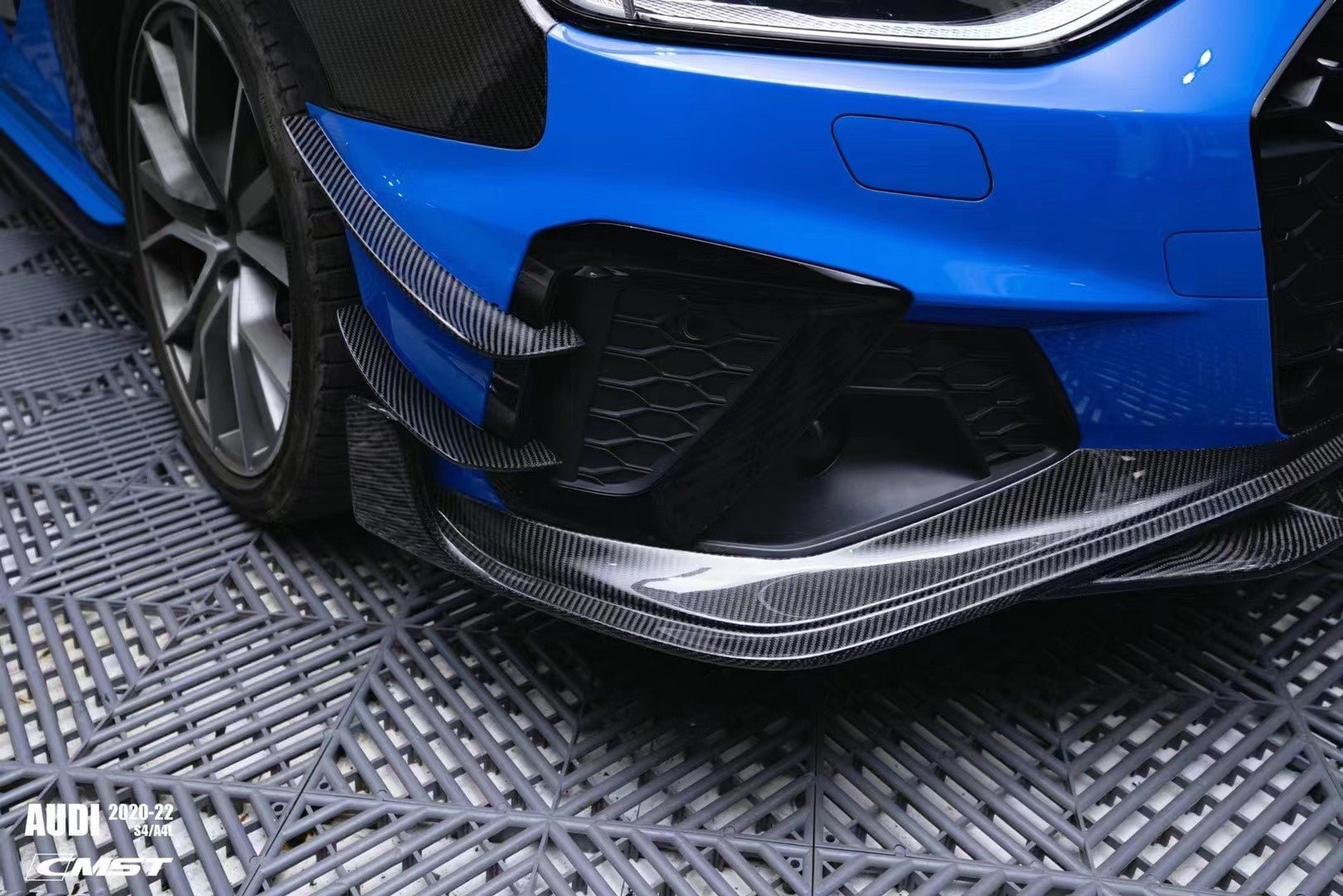 CMST - AUDI A4 S LINE / S4 B9.5 CARBON FIBRE FRONT BUMPER CANARDS - Aero Carbon UK