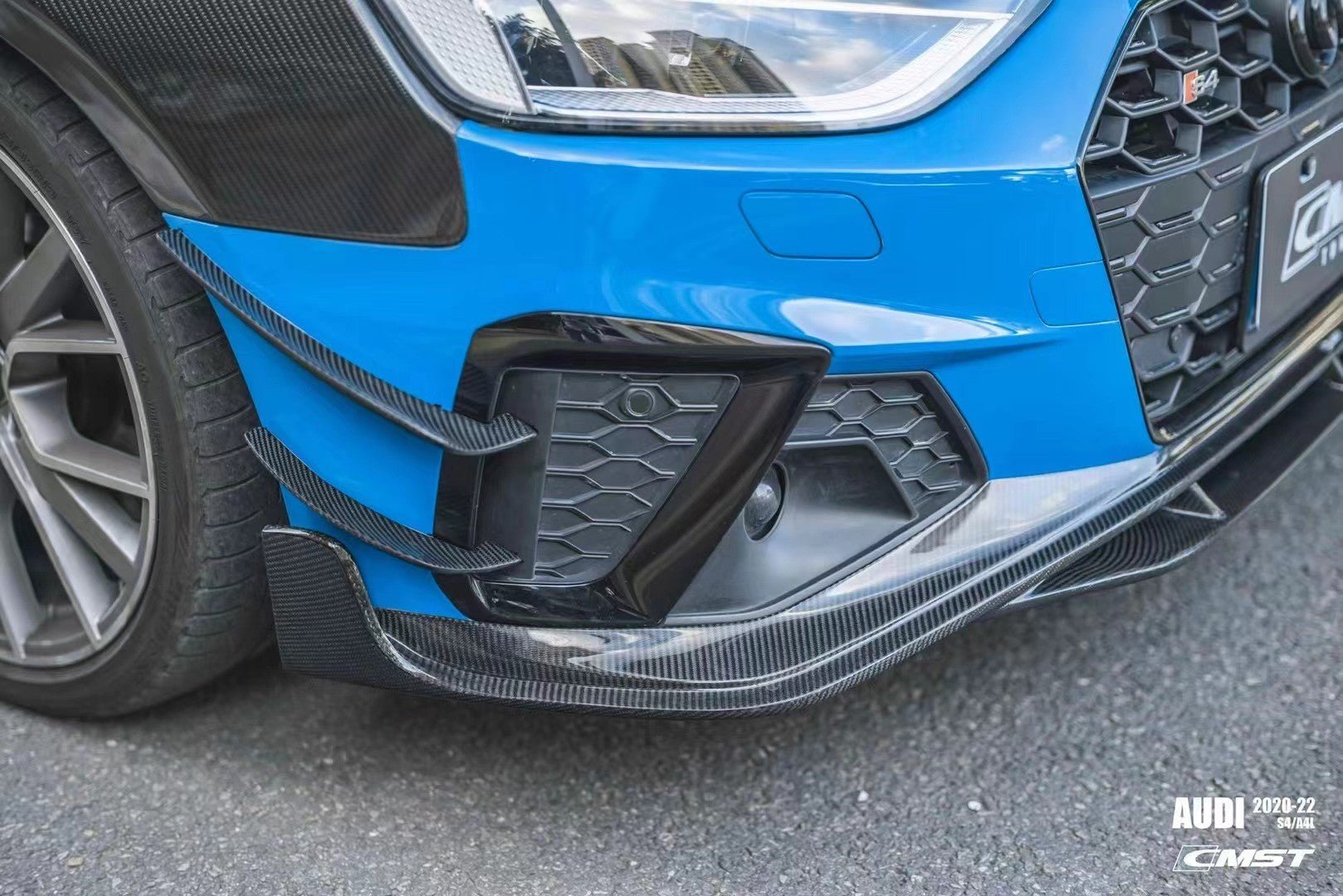 CMST - AUDI A4 S LINE / S4 B9.5 CARBON FIBRE FRONT BUMPER CANARDS - Aero Carbon UK