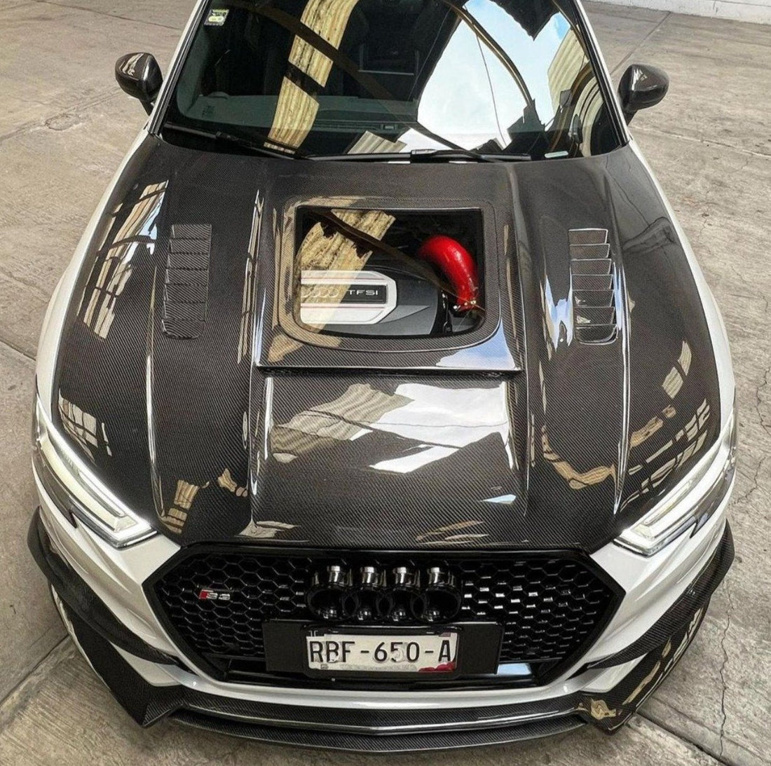 CMST - AUDI A3 / S3 / RS3 8V CARBON FIBRE TRANSPARENT GLASS BONNET HOO ...