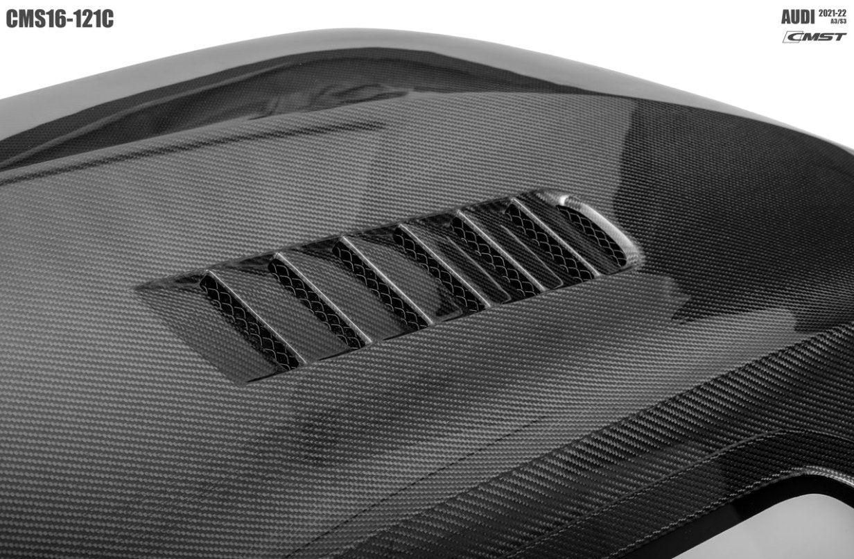 CMST - AUDI RS3 S3 A3 8Y CARBON FIBRE TRANSPARENT HOOD BONNET - Aero Carbon UK