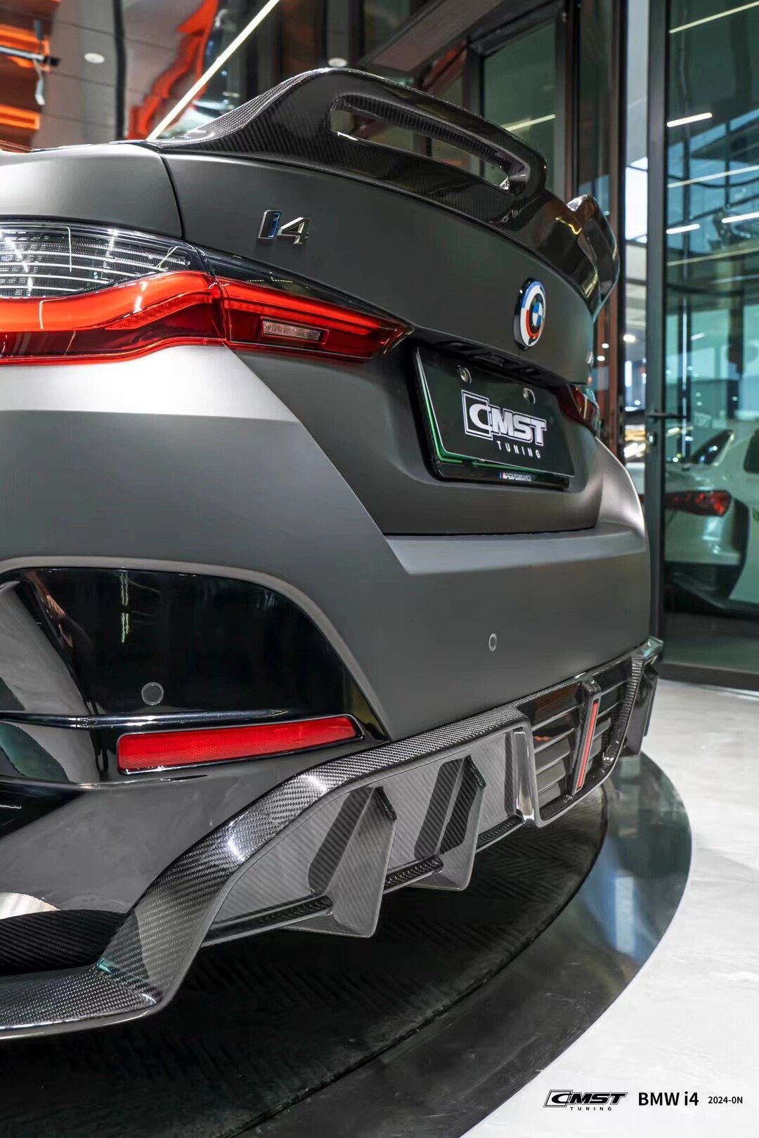 CMST - BMW I4 G26 M50 DRY CARBON FIBRE REAR LED DIFFUSER - Aero Carbon UK