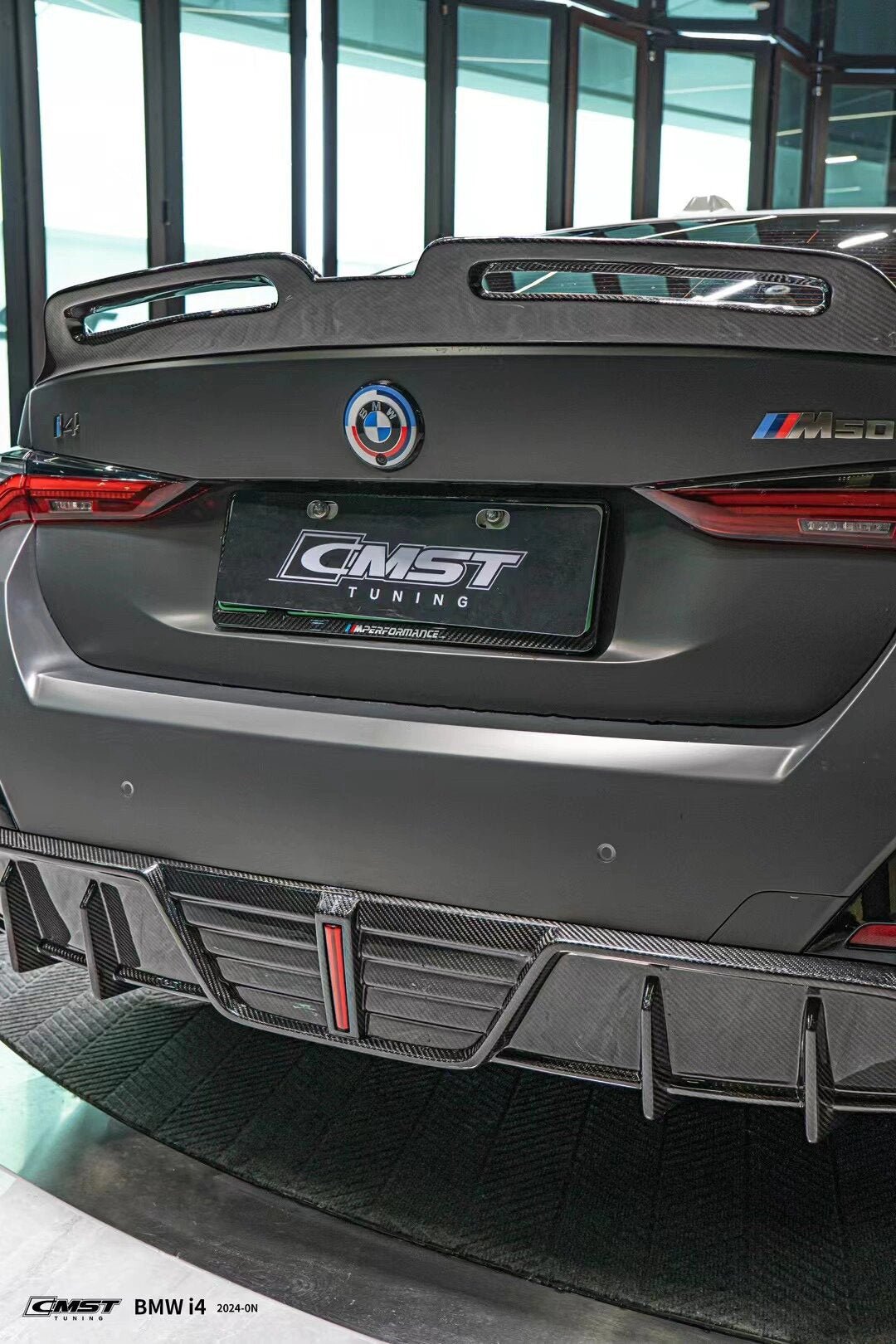 CMST - BMW I4 G26 M50 DRY CARBON FIBRE REAR LED DIFFUSER - Aero Carbon UK