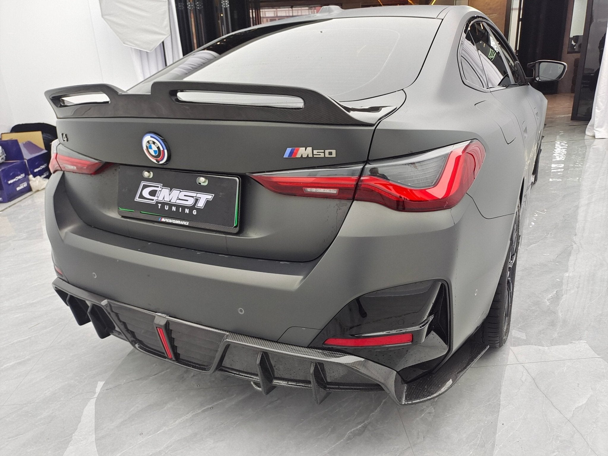 CMST - BMW I4 G26 M50 DRY CARBON FIBRE REAR SPOILER - Aero Carbon UK