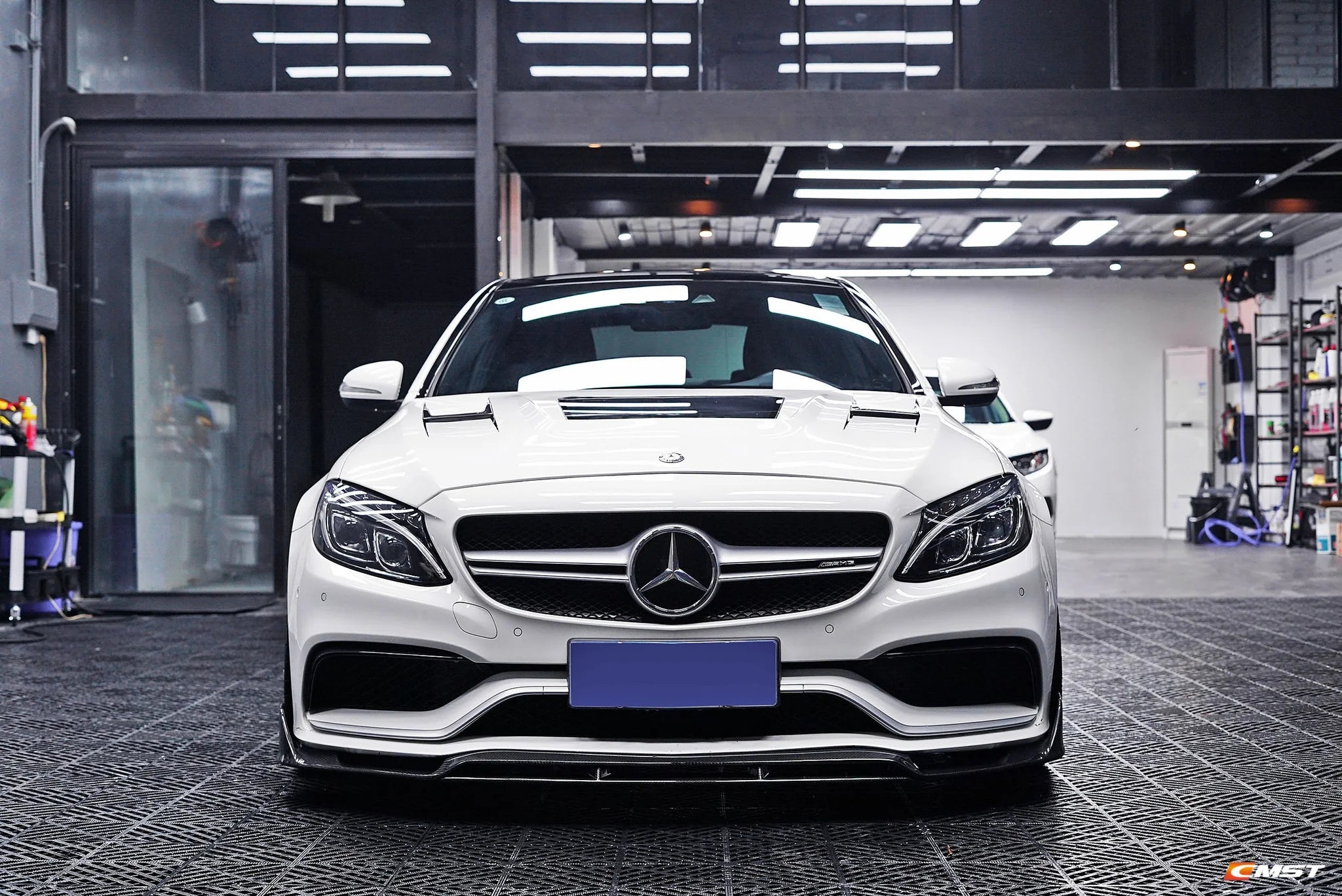 CMST - MERCEDES BENZ W205 C63 C63S CARBON FIBRE FRONT LIP - Aero Carbon UK