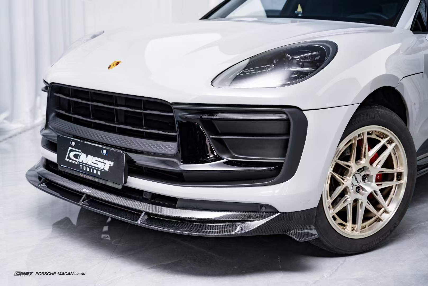 CMST - PORSCHE MACAN 2022+ DRY CARBON FIBRE FRONT LIP - Aero Carbon UK