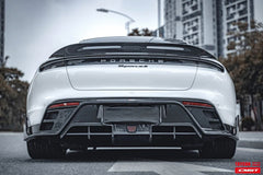 CMST - PORSCHE TAYCAN BASE / 4S DRY CARBON FIBRE REAR DIFFUSER WITH WINGLETS - Aero Carbon UK