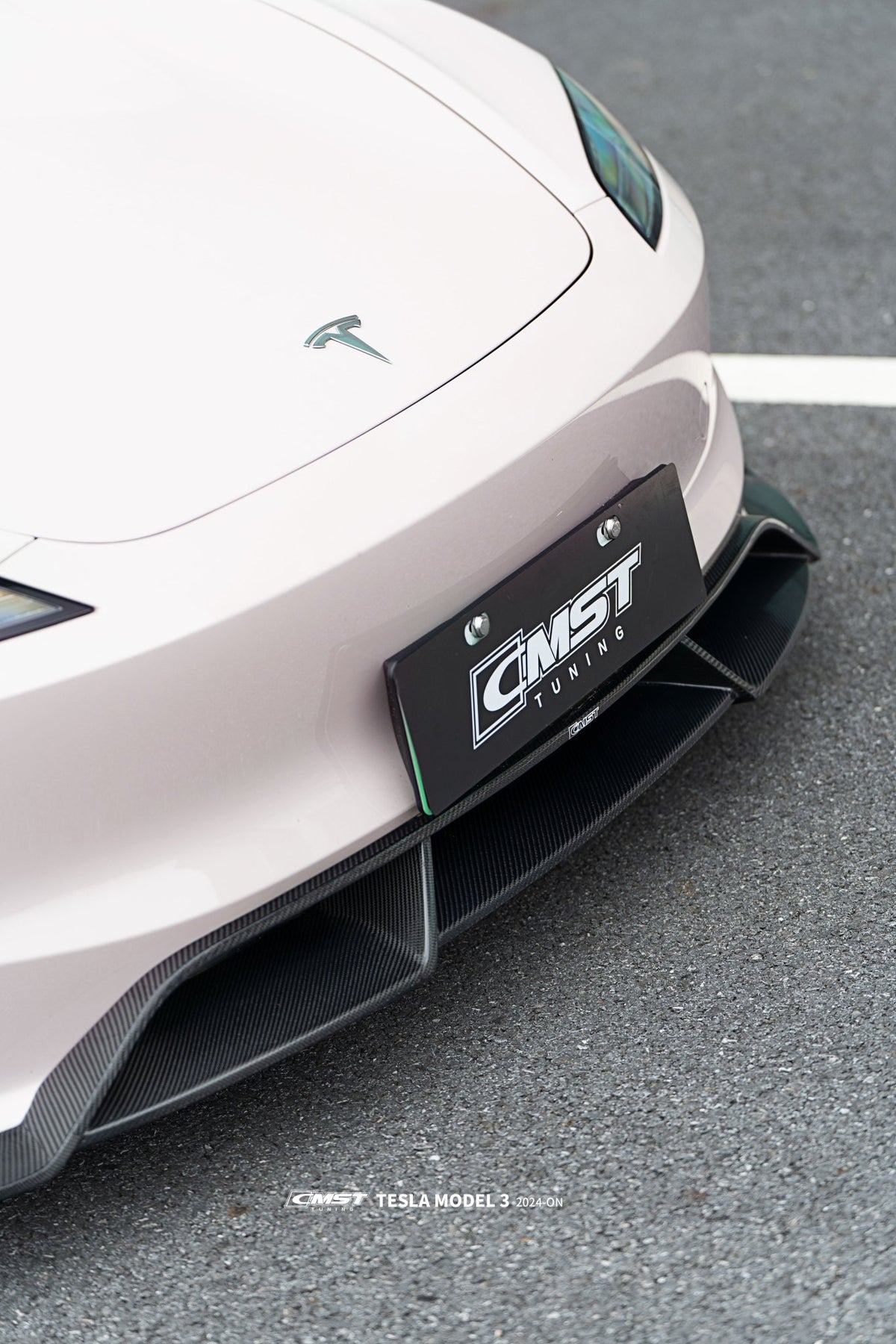 CMST - TESLA MODEL 3 CARBON FIBRE FRONT LIP SPLITTER V1 - Aero Carbon UK