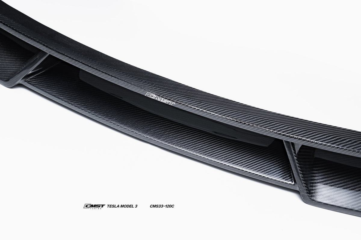 CMST - TESLA MODEL 3 CARBON FIBRE FRONT LIP SPLITTER V1 - Aero Carbon UK