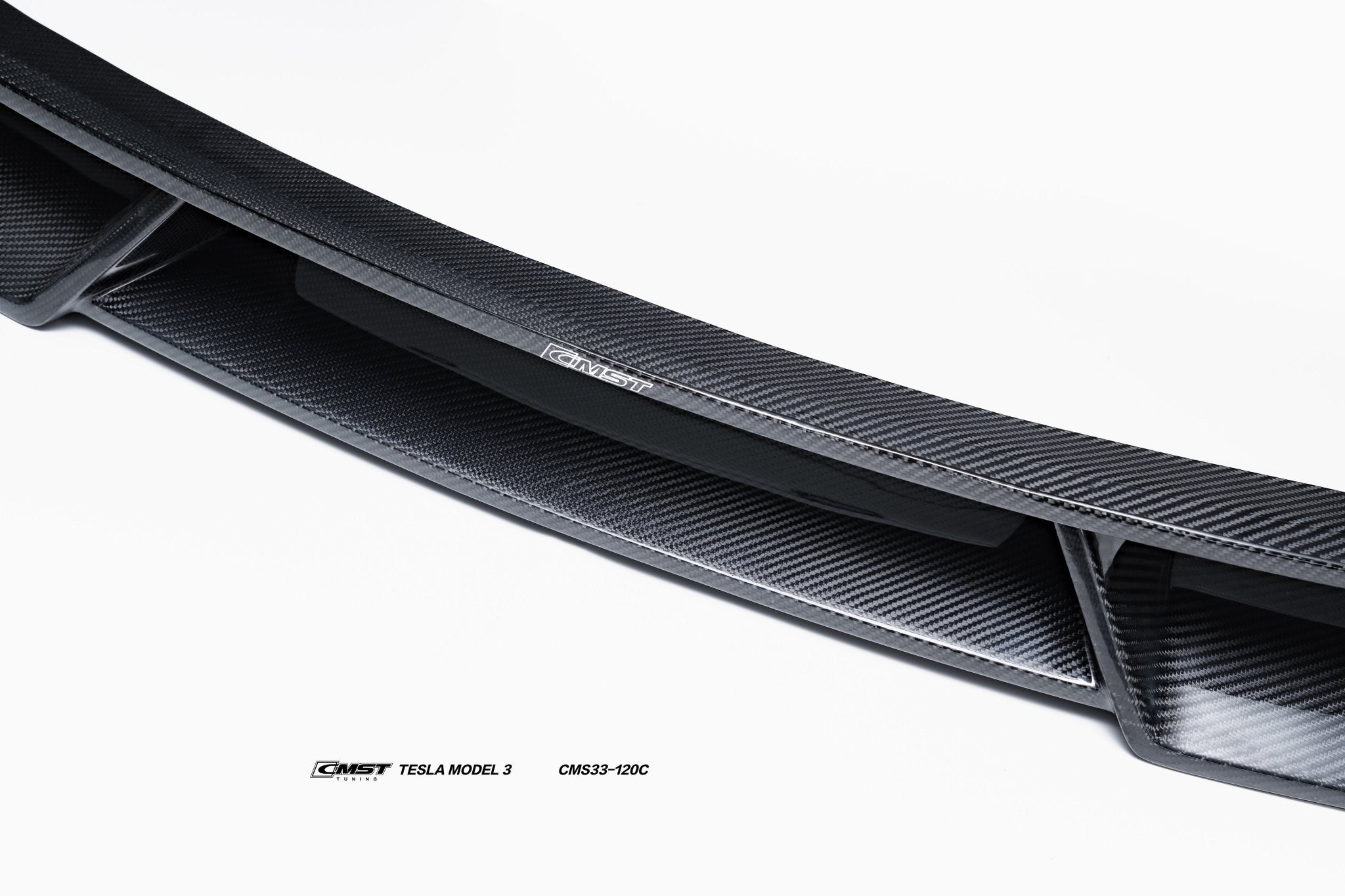 CMST - TESLA MODEL 3 CARBON FIBRE FRONT LIP SPLITTER V1 - Aero Carbon UK
