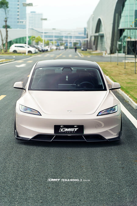 CMST - TESLA MODEL 3 CARBON FIBRE FRONT LIP SPLITTER V1 - Aero Carbon UK