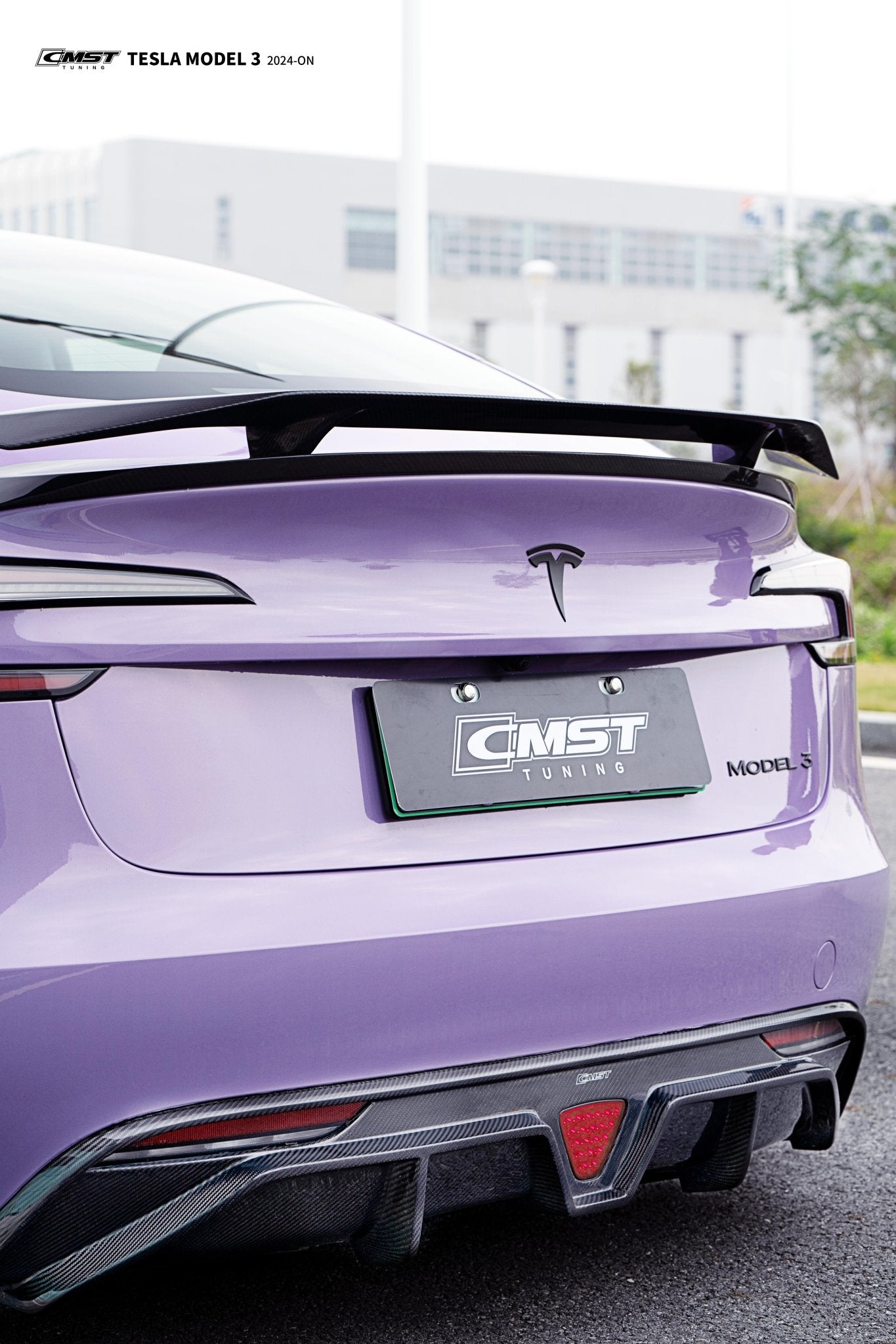 CMST - TESLA MODEL 3 CARBON FIBRE REAR DIFFUSER & CANARDS - Aero Carbon UK