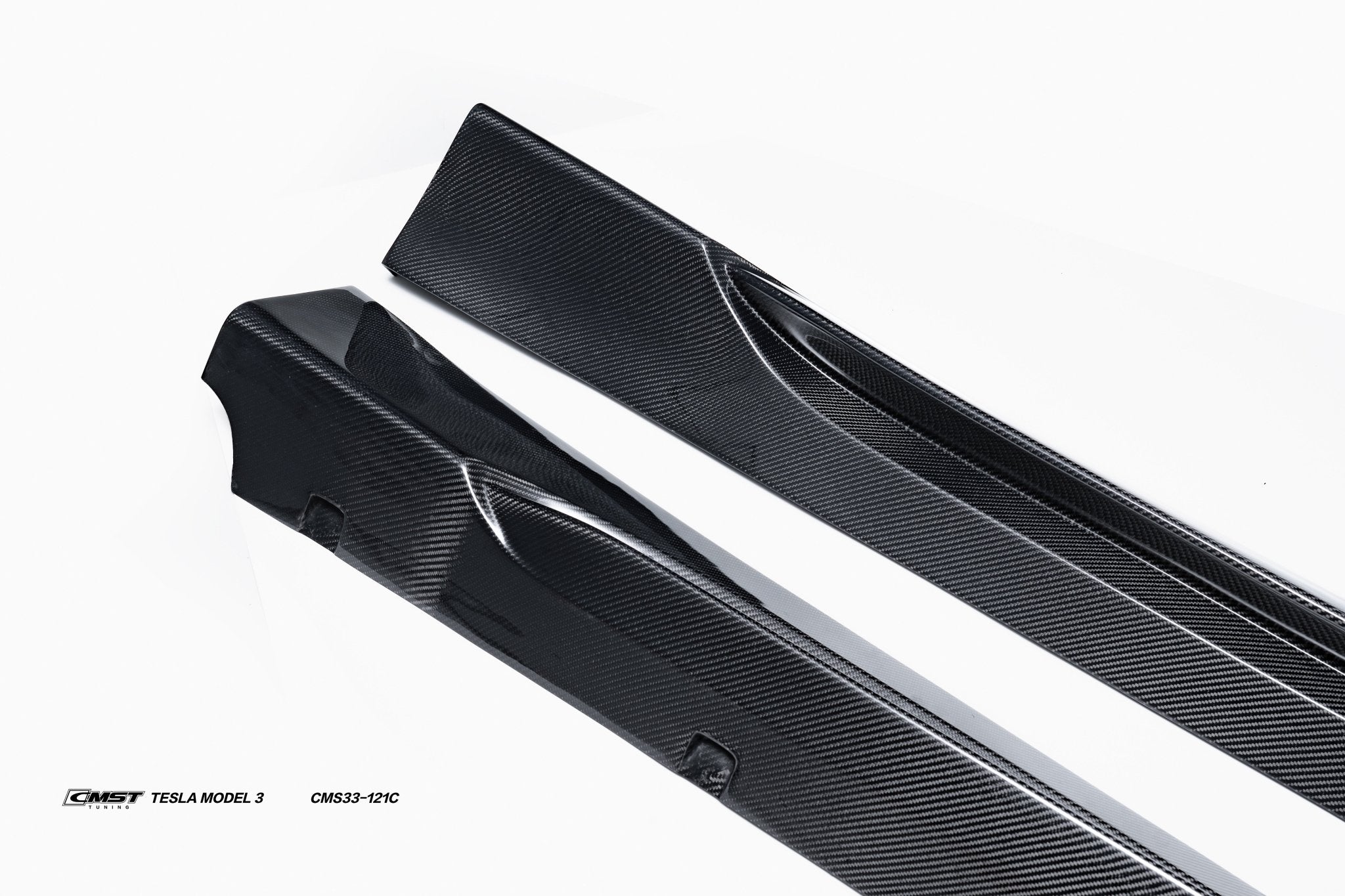 CMST - TESLA MODEL 3 CARBON FIBRE SIDE SKIRTS V1 - Aero Carbon UK