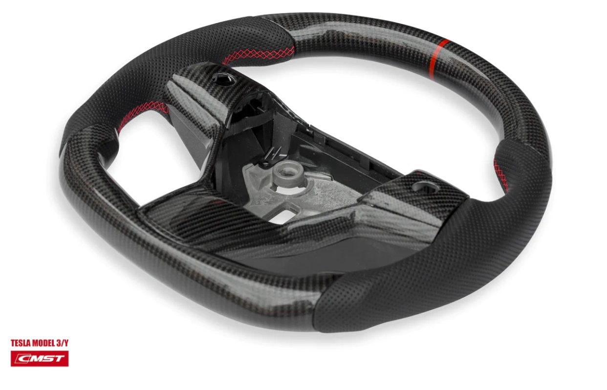 CMST - TESLA MODEL 3 & MODEL Y CARBON FIBRE STEERING WHEEL - Aero Carbon UK