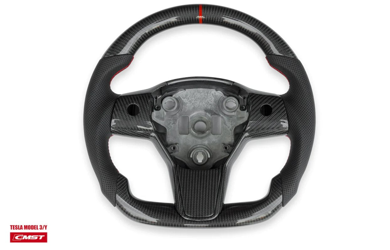 CMST - TESLA MODEL 3 & MODEL Y CARBON FIBRE STEERING WHEEL - Aero Carbon UK