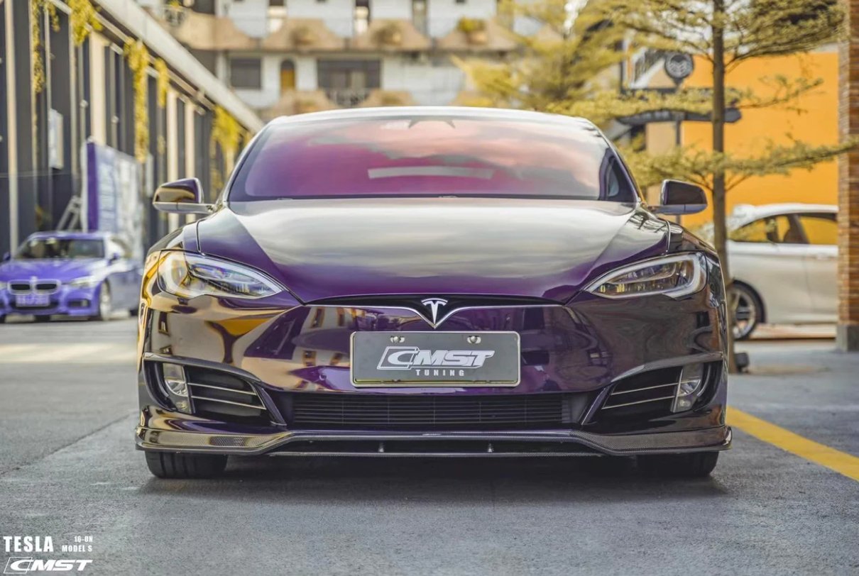 CMST - TESLA MODEL S CARBON FIBRE FRONT LIP SPLITTER - Aero Carbon UK