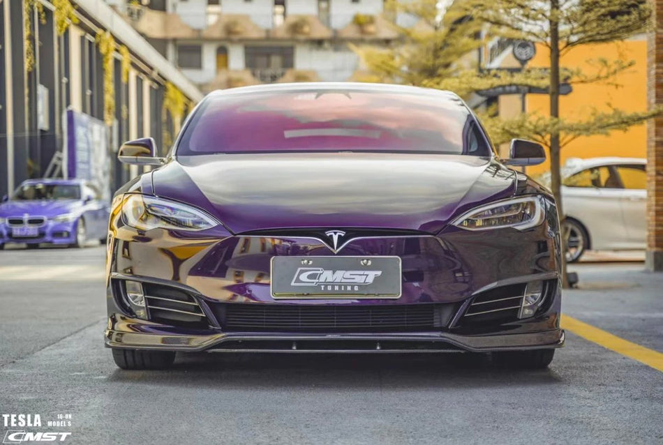 CMST - TESLA MODEL S CARBON FIBRE FRONT LIP SPLITTER - Aero Carbon UK