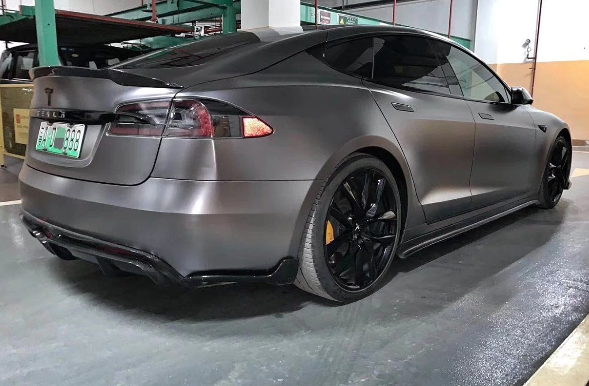 Model S Led Bar Rear CMST - TESLA MODEL S CARBON FIBRE REAR DIFFUSER WITH LED BRAKE LIGHT ...