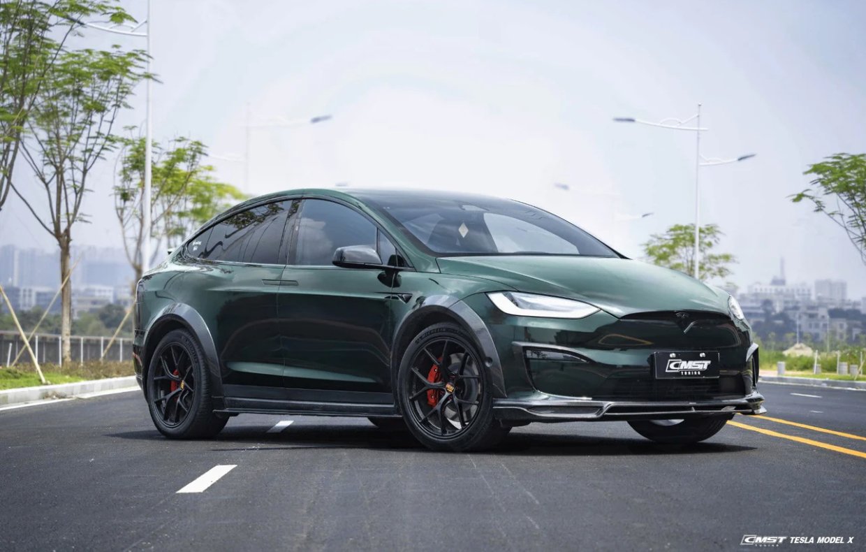 CMST - TESLA MODEL X CARBON FIBRE FRONT LIP SPLITTER - Aero Carbon UK