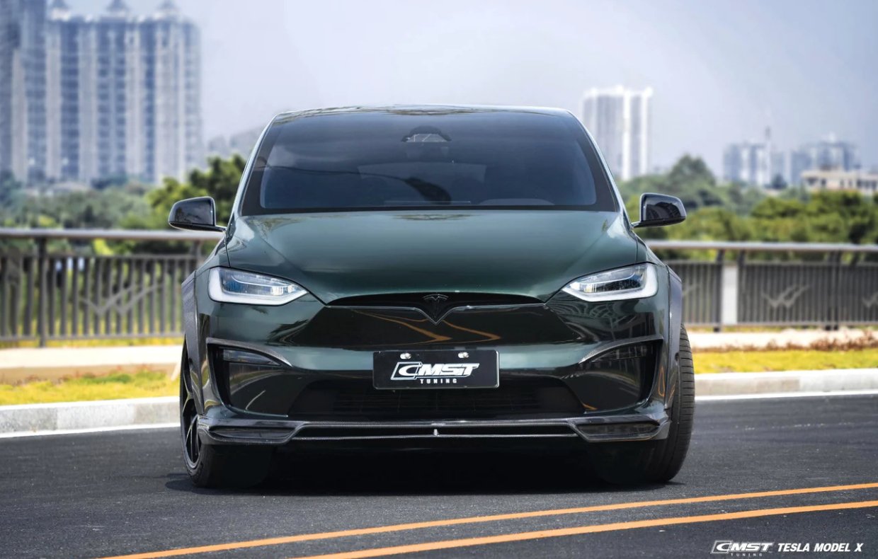 CMST - TESLA MODEL X CARBON FIBRE FRONT LIP SPLITTER - Aero Carbon UK