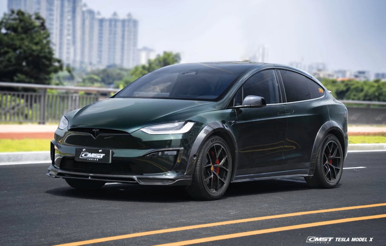 Model X Front CMST - TESLA MODEL X CARBON FIBRE FRONT LIP SPLITTER – Aero Carbon UK