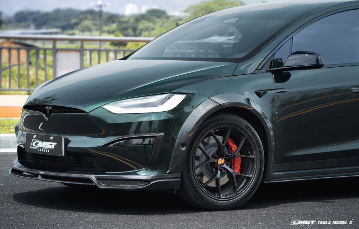 CMST - TESLA MODEL X CARBON FIBRE FRONT LIP SPLITTER - Aero Carbon UK