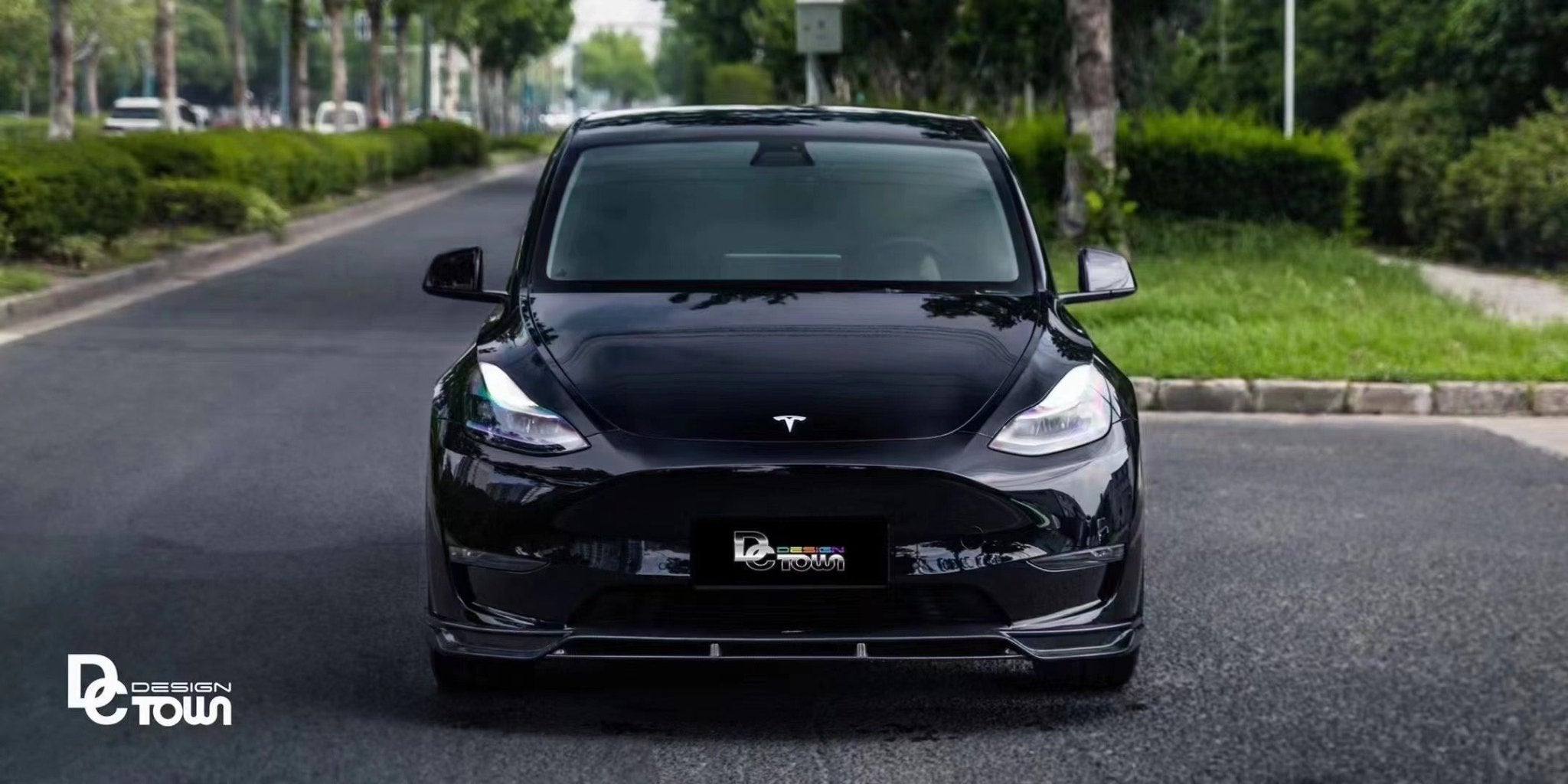 CMST - TESLA MODEL Y CARBON FIBRE FRONT LIP V2 - Aero Carbon UK