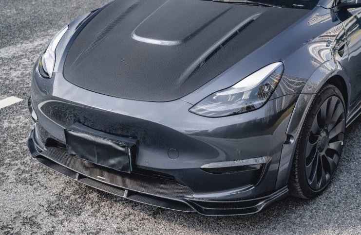 CMST - TESLA MODEL Y CARBON FIBRE FRONT LIP V2 - Aero Carbon UK