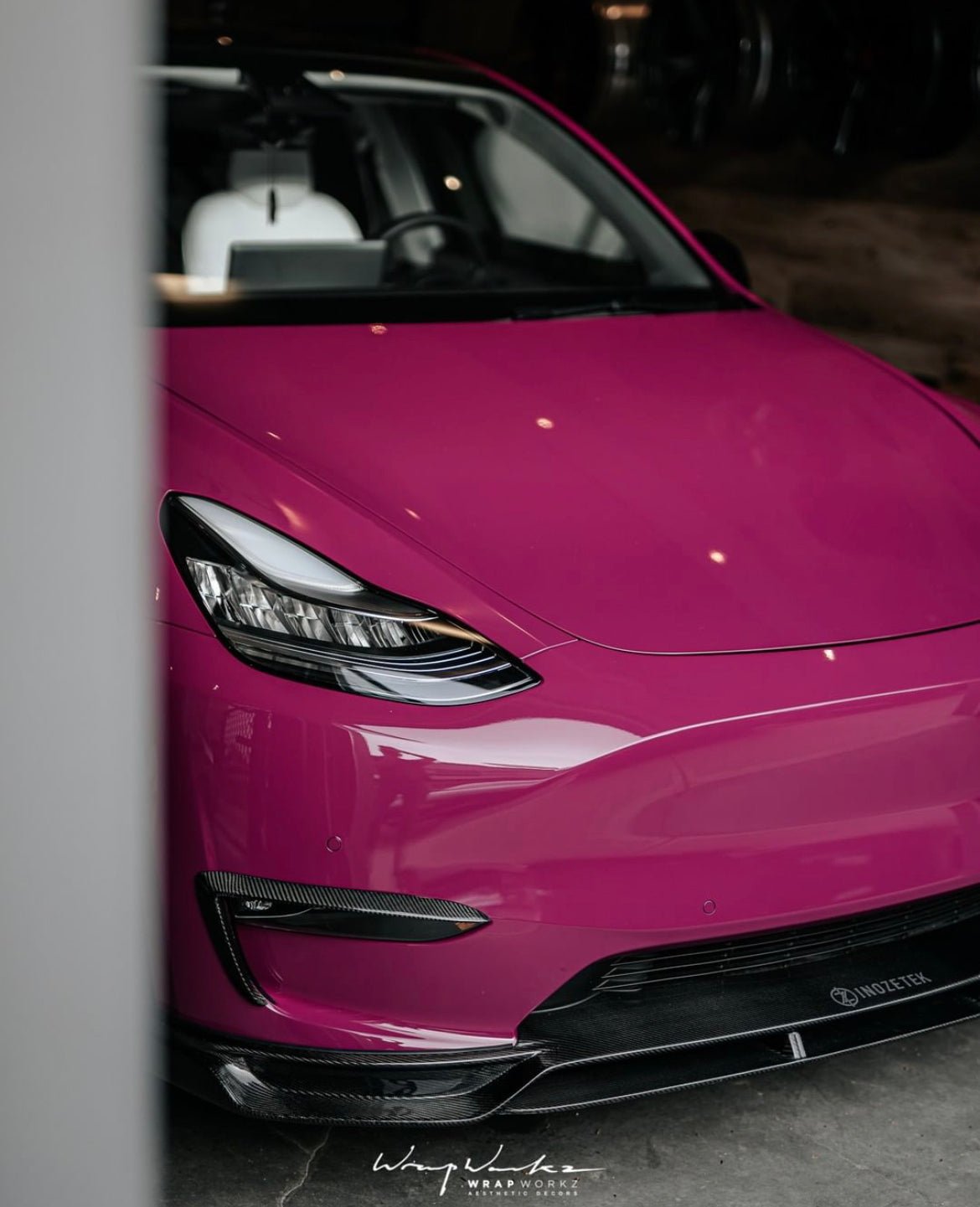 CMST - TESLA MODEL Y CARBON FIBRE FRONT LIP V2 - Aero Carbon UK