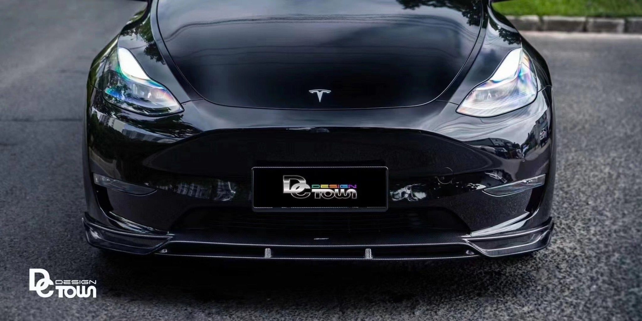 CMST - TESLA MODEL Y CARBON FIBRE FRONT LIP V2 - Aero Carbon UK