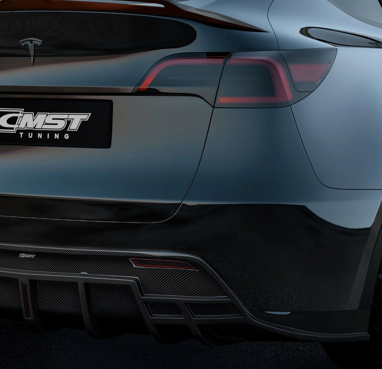 CMST - TESLA MODEL Y CARBON FIBRE LED DIFFUSER V5 - Aero Carbon UK