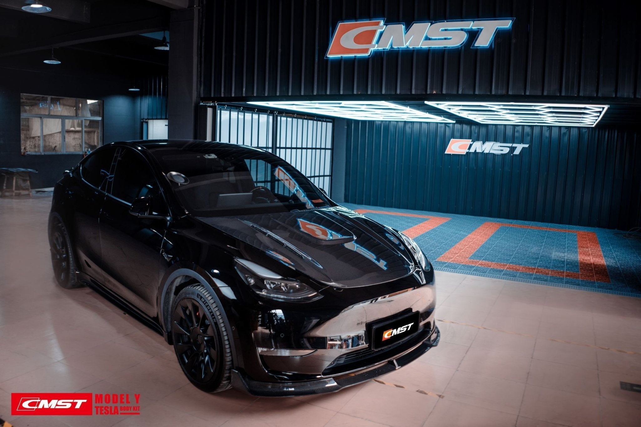 CMST - TESLA MODEL Y CARBON FIBRE SIDE SKIRTS V1 - Aero Carbon UK