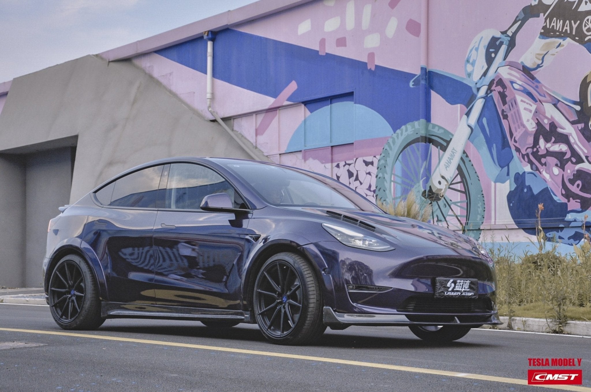 CMST - TESLA MODEL Y CARBON FIBRE SIDE SKIRTS V1 - Aero Carbon UK