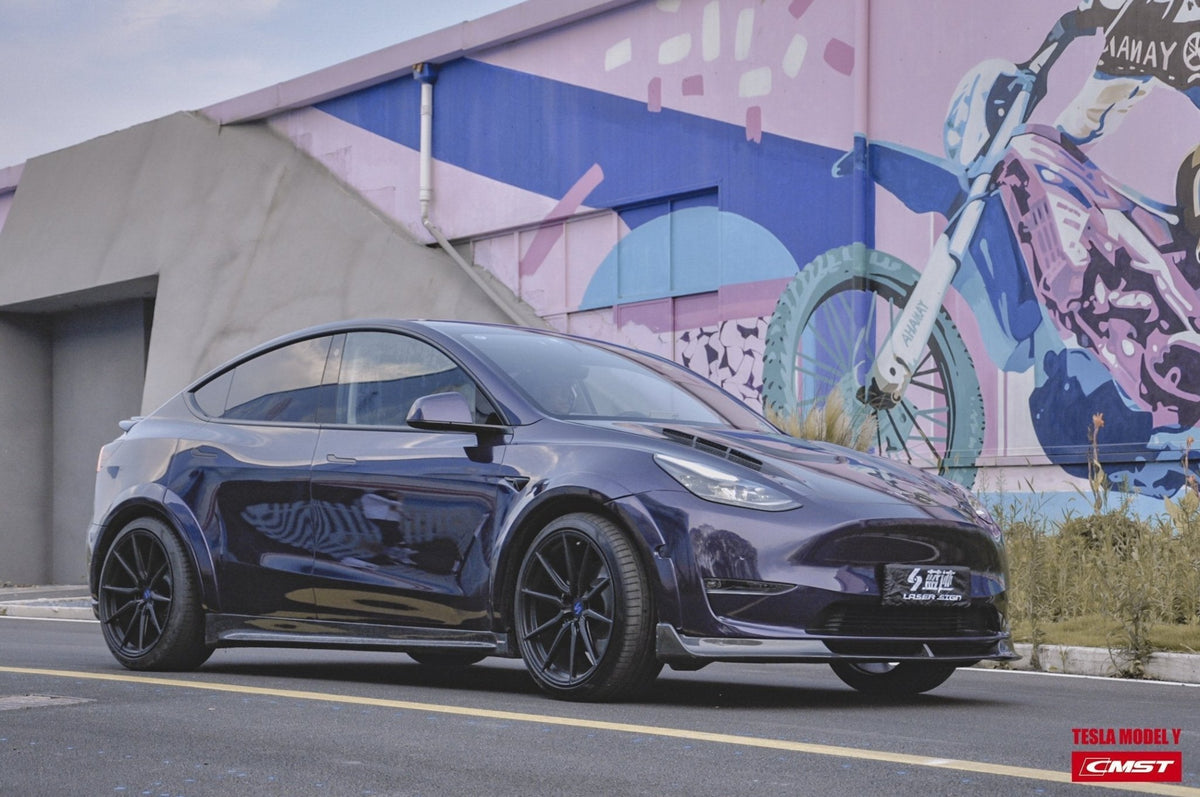 CMST - TESLA MODEL Y CARBON FIBRE SIDE SKIRTS V1 - Aero Carbon UK