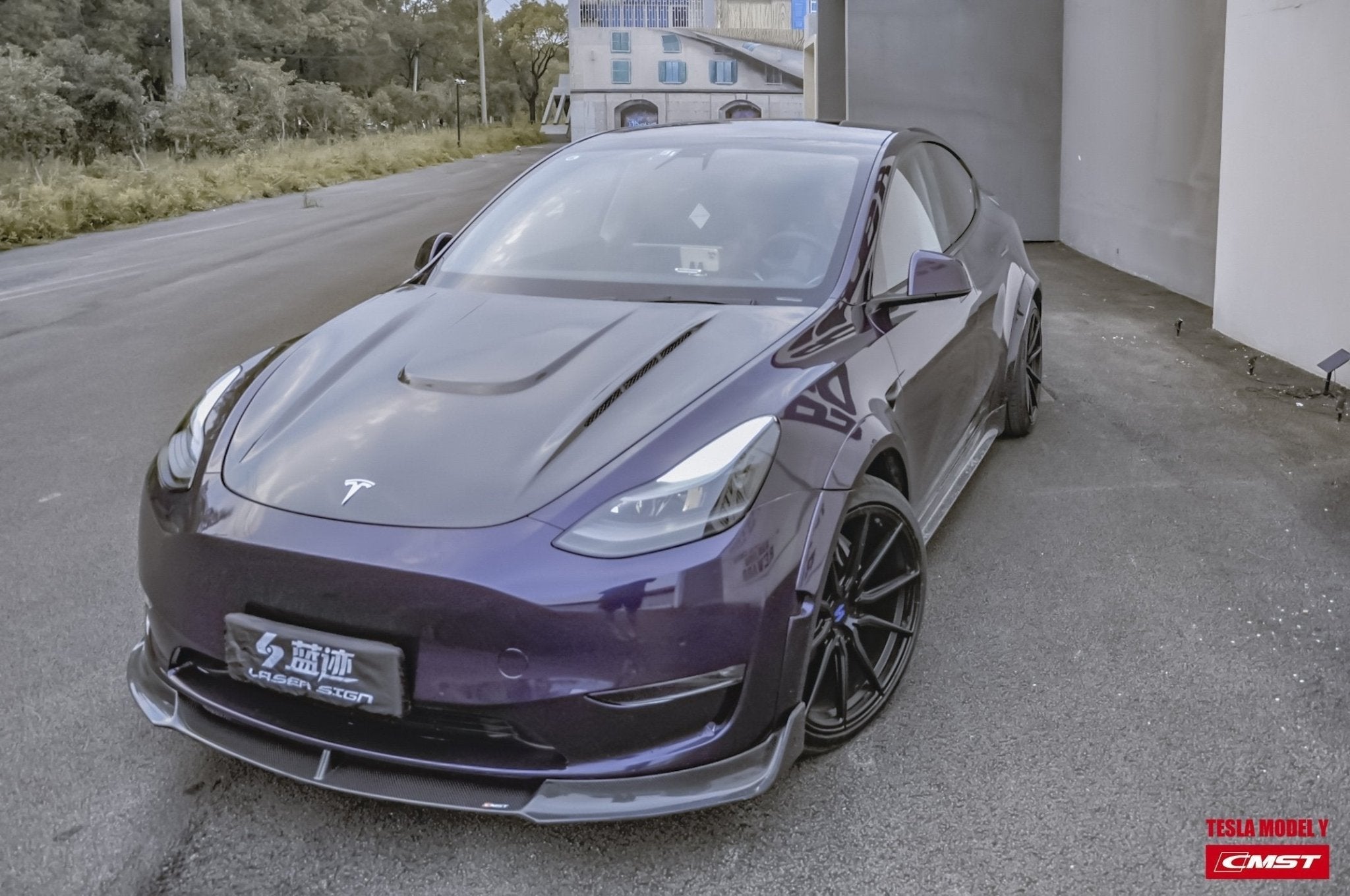 CMST - TESLA MODEL Y CARBON FIBRE SIDE SKIRTS V1 - Aero Carbon UK