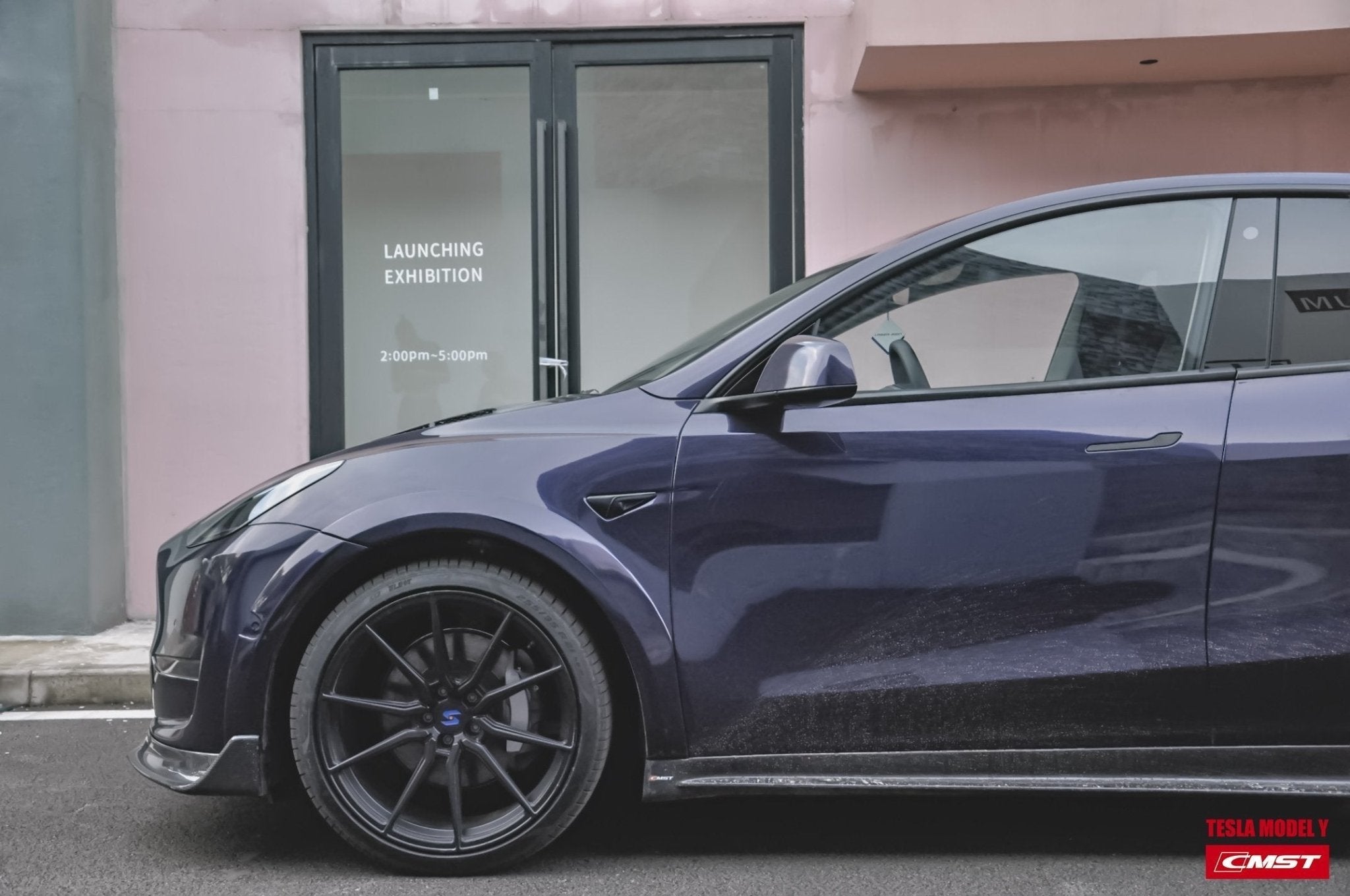 CMST - TESLA MODEL Y CARBON FIBRE SIDE SKIRTS V1 - Aero Carbon UK