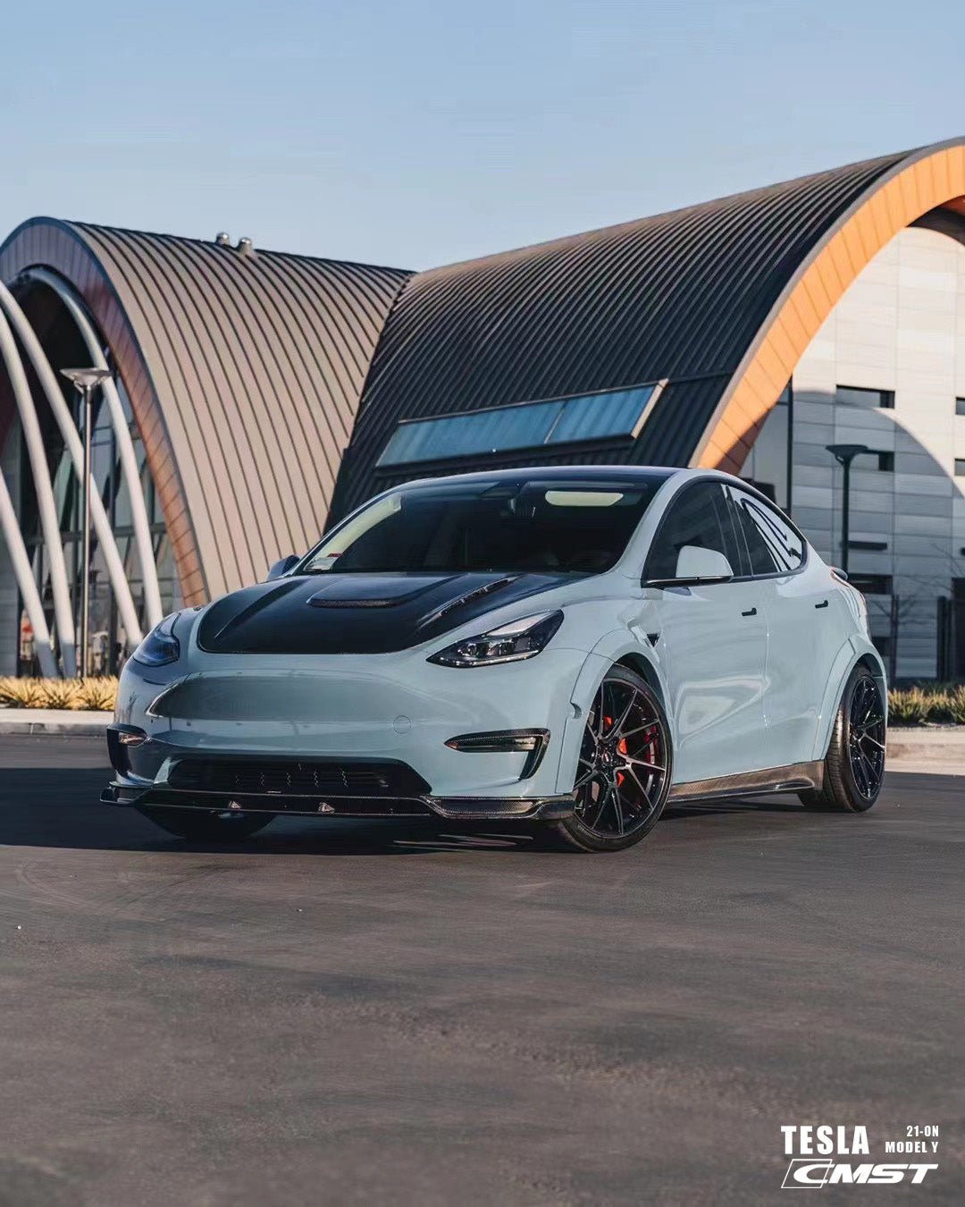 CMST - TESLA MODEL Y CARBON FIBRE SIDE SKIRTS V1 - Aero Carbon UK