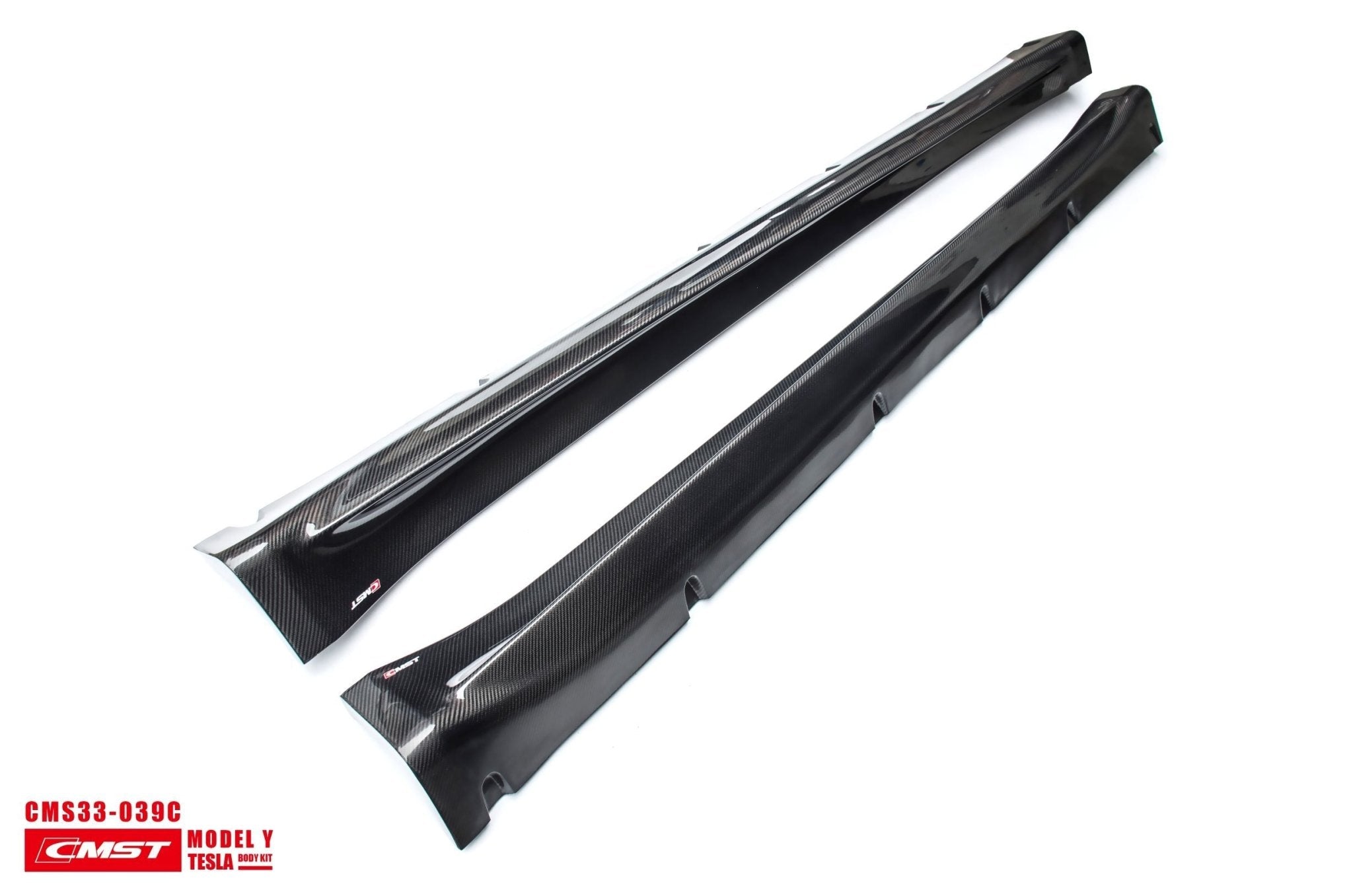 CMST - TESLA MODEL Y CARBON FIBRE SIDE SKIRTS V1 - Aero Carbon UK