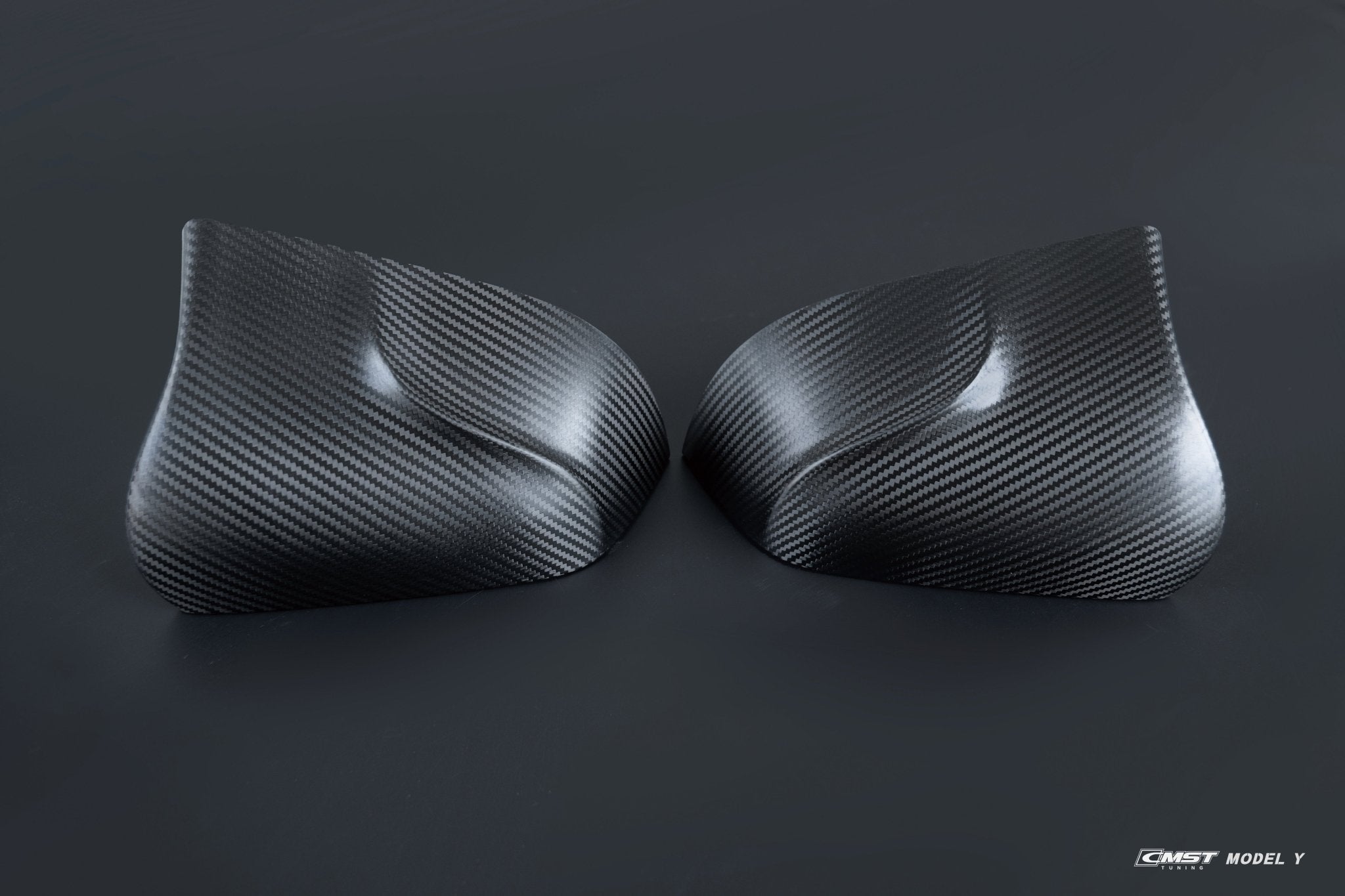 CMST - TESLA MODEL Y CARBON FIBRE WING MIRROR CAPS - Aero Carbon UK