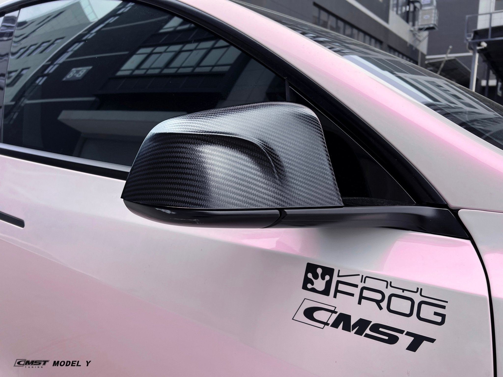 CMST - TESLA MODEL Y CARBON FIBRE WING MIRROR CAPS - Aero Carbon UK