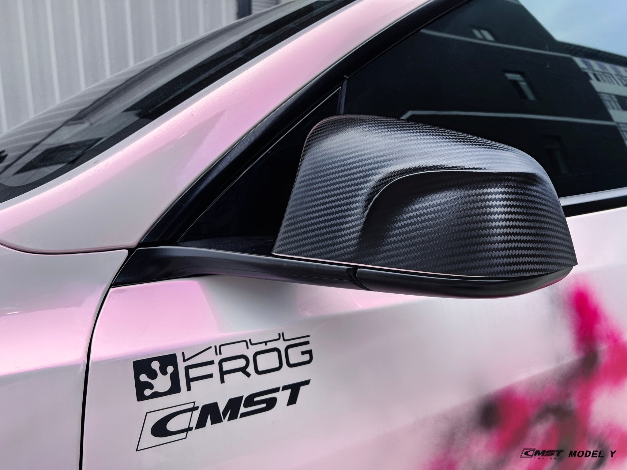 CMST - TESLA MODEL Y CARBON FIBRE WING MIRROR CAPS - Aero Carbon UK